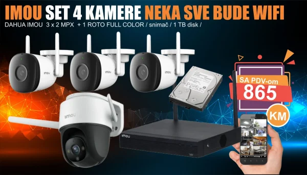 Imou Kompletan WIFI set 2 MPX sa roto kamerom