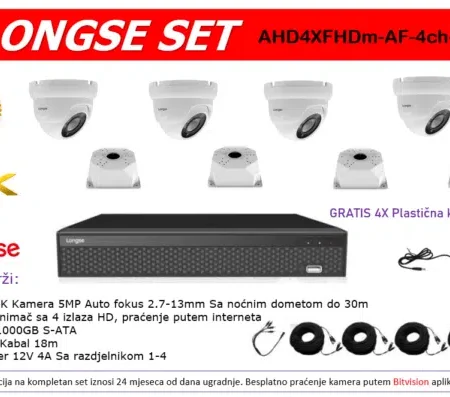 LONGSE SET 4 KAMERE AHD4XFHDm-AF-4ch-5MP
