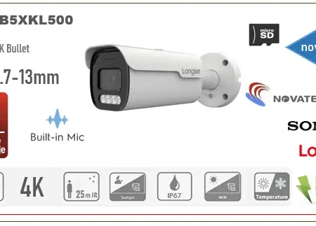 IP Kamera Bullet 5MP AF 2.7-13mm 25m IR POE + Mic + SD Slot