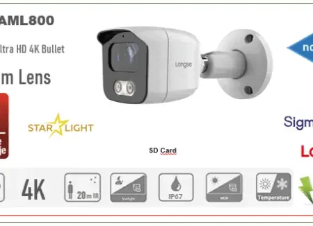 Starlight IP Kamera Bullet 8MP 3.6mm 20m IR POE + SD Card Slot