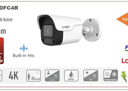 POE Bullet IP Kamera Longse 4MP 2.8mm IR 25m + MIC BMSDFC4R