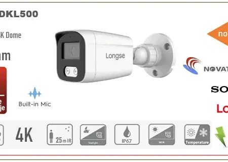 POE Bullet IP Kamera Longse 5MP 2.8mm 25m IR + MIC BMSDKL500