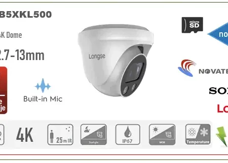 IP Kamera Dome 5MP AF 2.7-13mm 25m IR POE + Mic + SD Slot CMLB5XKL500