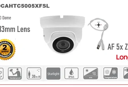 5MP 4K LITE 4IN1 5X AF HD DOME IR 30M 2.7-13MM AUTO ZOOM LIRDCAHTC5005XFSL