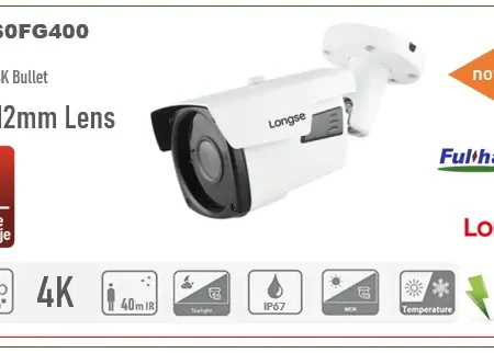 POE Bullet IP Kamera Longse 4.0mpx 2.8-12mm 40m IR LBP60FG400