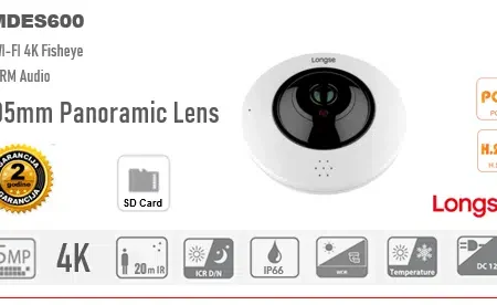 FISHEYE IP POE KAMERA 4MP 1.05MM WIFI AUDIO ALARM IR 20M